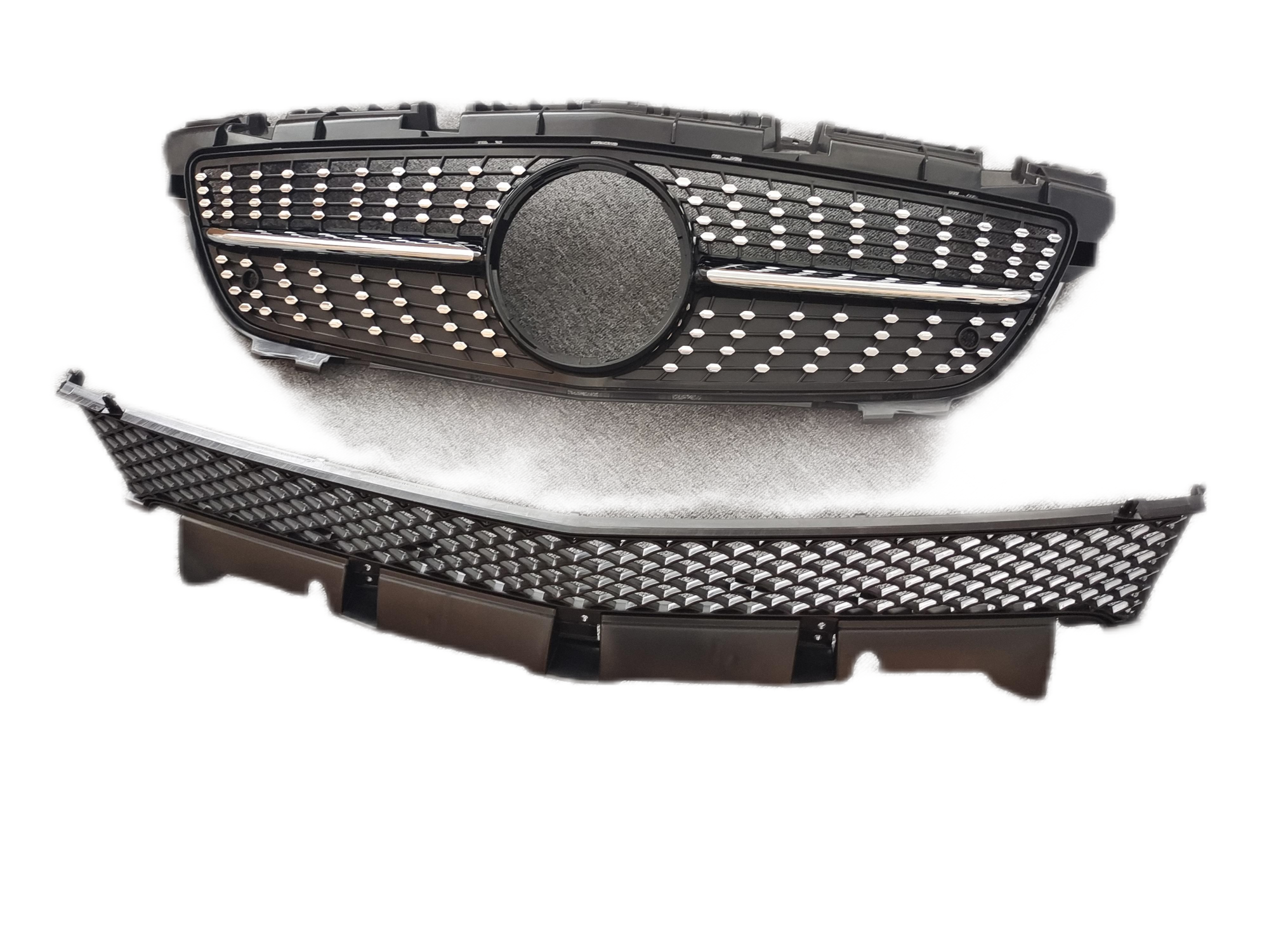 R172 DIAMOND STYLE GRILLE GB/SIL  For Mercedes Benz